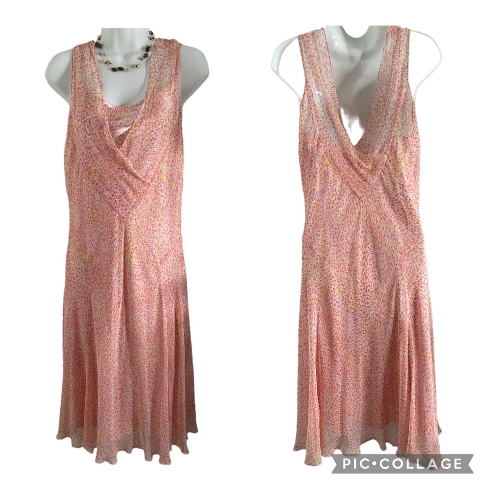 Talbots Silk Two Layer Feminine Sleeveless Dress Sz 12